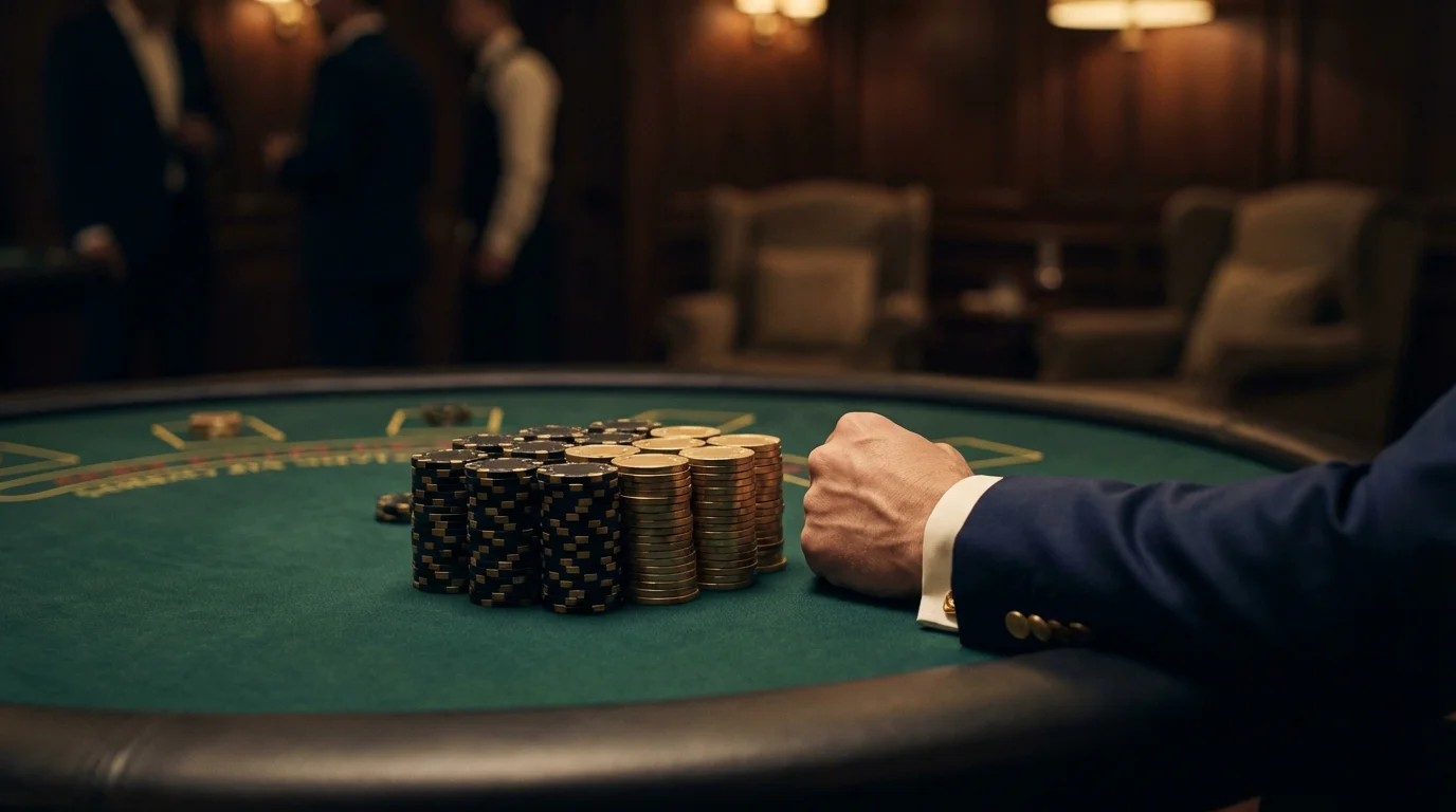 High roller casino VIP table with exclusive chips and private setting for UK players not on GamStop