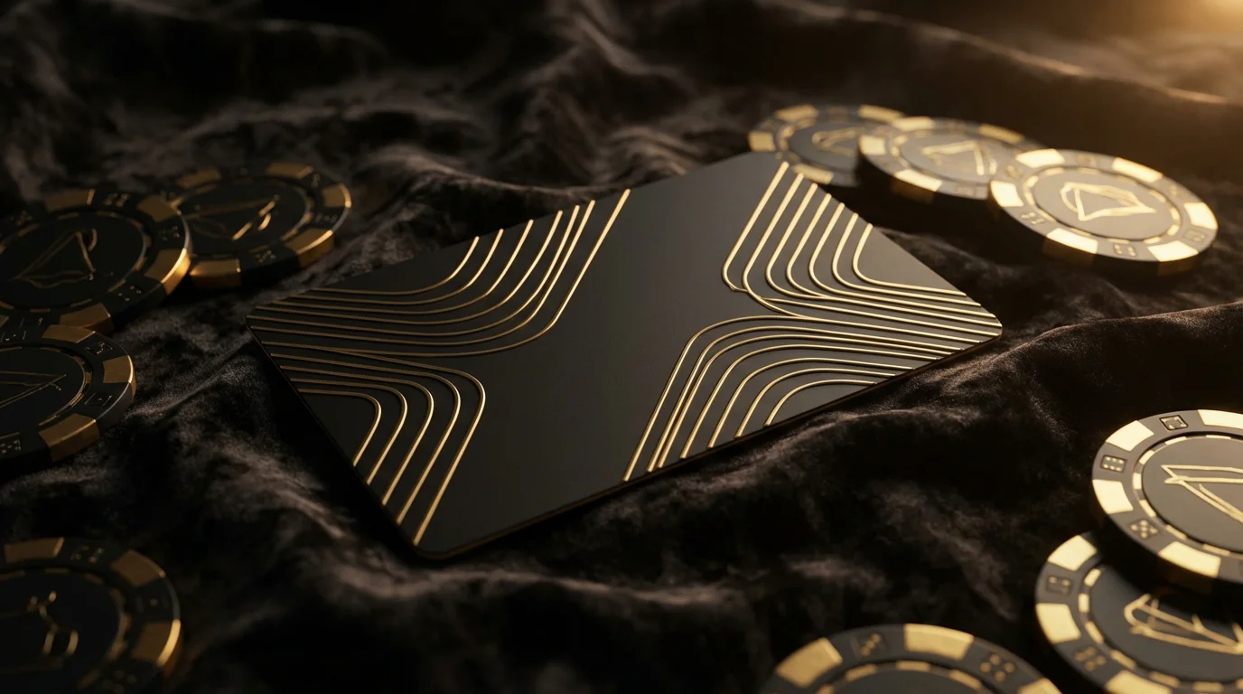 Exclusive VIP membership card on a dark velvet surface with gold accents representing casino loyalty programmes